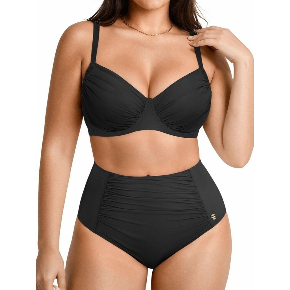 Popilush Tummy Control Shapewear Swimsuits for Women High Waisted Bikini Sets 2X
